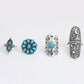9-Piece Ring Set, Turquoise, Cactus, Bohemian Boho Hippie Style Beach Jewelry