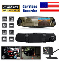 Load image into Gallery viewer, 4.3 inch HD 1080p Car Dash Cam Front Rear Mirror DVR Recorder