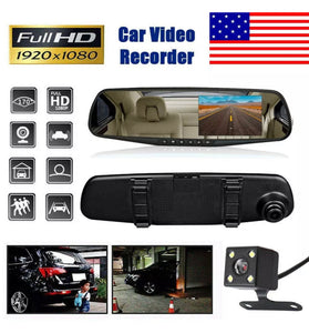 4.3 inch HD 1080p Car Dash Cam Front Rear Mirror DVR Recorder