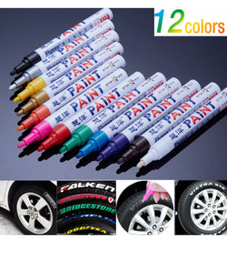 12x Permanent Waterproof Car Marker Paint Pen