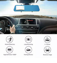 Load image into Gallery viewer, 4.3 inch HD 1080p Car Dash Cam Front Rear Mirror DVR Recorder