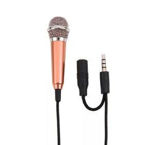 Portable 3.5mm Stereo Studio Mic KTV Karaoke Mini Microphone For Cell Phone