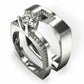 Zircon Stone Bridal Ring Set Crystal Silver Color