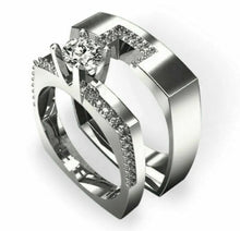 Load image into Gallery viewer, Zircon Stone Bridal Ring Set Crystal Silver Color