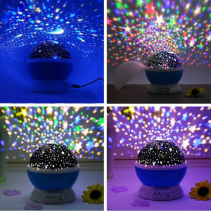 USB LED Starry Sky Projector Star Night Light Sleep Romantic Lamp 360°