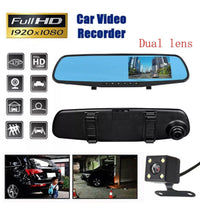 Load image into Gallery viewer, 4.3 inch HD 1080p Car Dash Cam Front Rear Mirror DVR Recorder