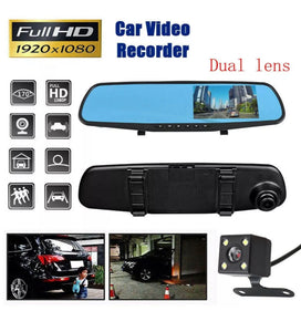 4.3 inch HD 1080p Car Dash Cam Front Rear Mirror DVR Recorder