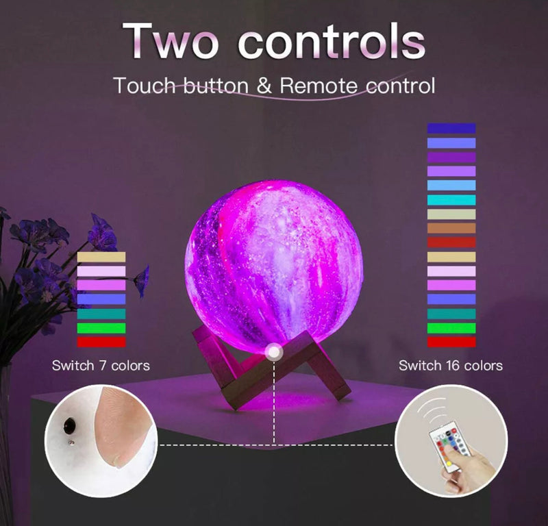 3D Moon Lamp Touch Moonlight USB LED 16 Color