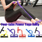 Foot Pedal Pull Rope Resistance 4-Tube Home Fitness Yoga Gym Sit-up