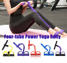 Load image into Gallery viewer, Foot Pedal Pull Rope Resistance 4-Tube Home Fitness Yoga Gym Sit-up