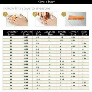 Fashion Silver Rings for Women White Sapphire Jewelry Gift Size 6-10