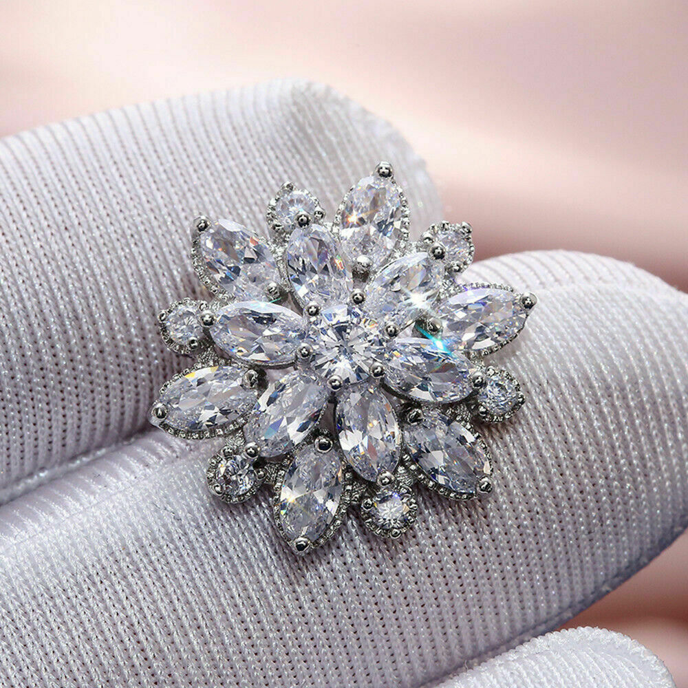 Gorgeous Stud Earrings Women 925 Silver Wedding Jewelry Cubic Zircon A Pair/set