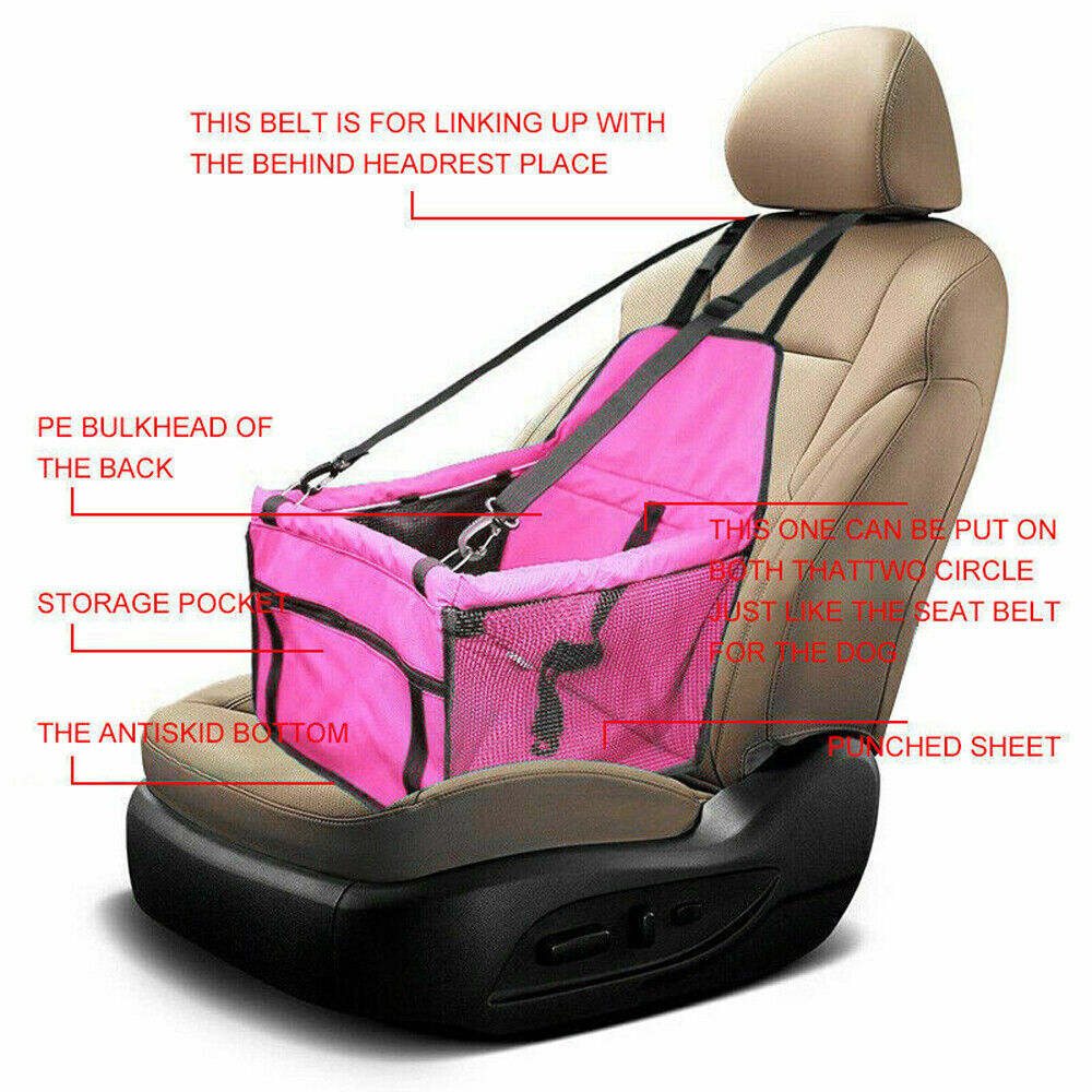 Foldable Pet Car Seat Belt Booster Carrier