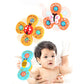 3x Suction Cup Spinner Toys Spinning Top Baby Bath Toys