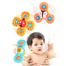 Load image into Gallery viewer, 3x Suction Cup Spinner Toys Spinning Top Baby Bath Toys