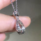 White Sapphire Shine Silver Necklace WaterDrop Pendant Wedding Jewelry
