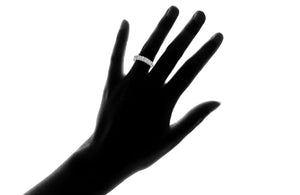 Sterling Silver Plated Women's CZ Round Wedding Band Ring