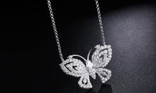 Load image into Gallery viewer, Swarovski 18K White Gold Plated Adjustable Crystal Butterfly Necklace