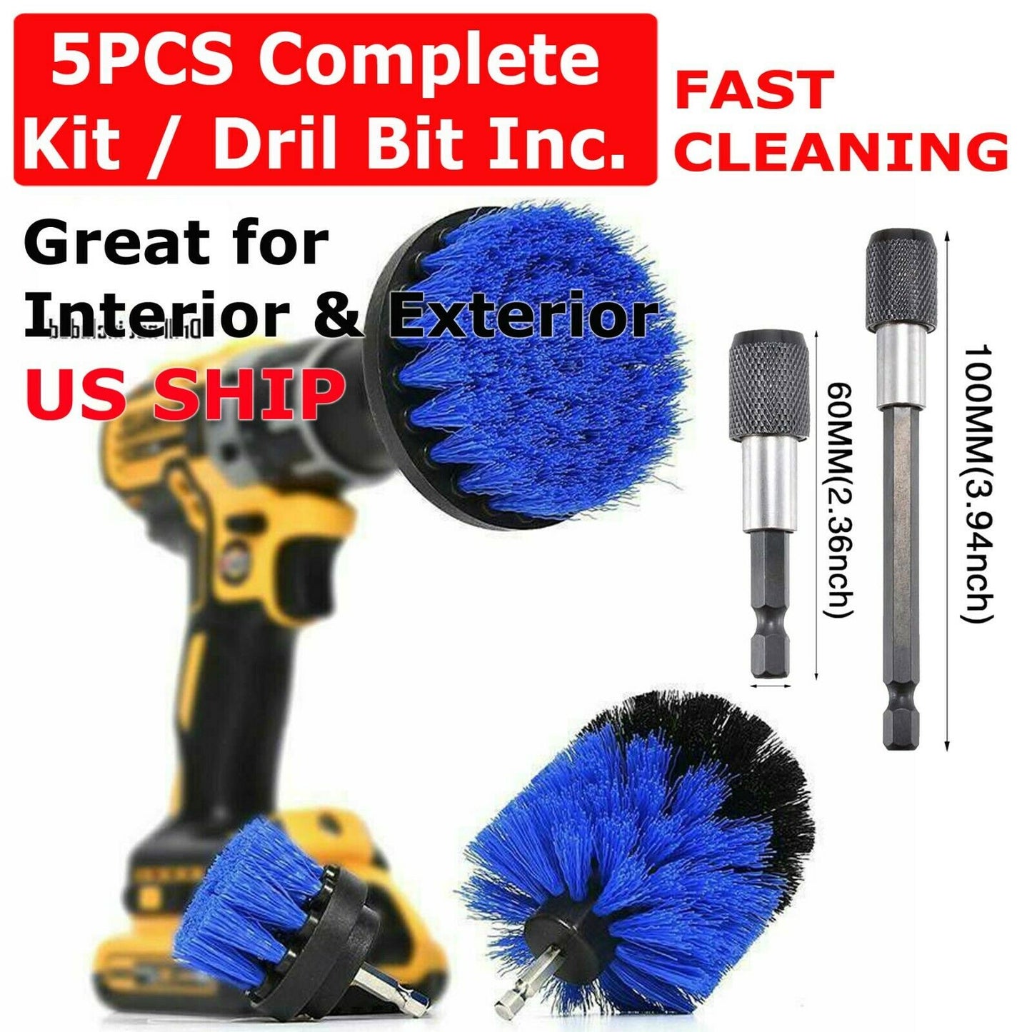 5PCS Drill Brush Set Power Scrubber Drill Attachments