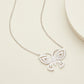 Swarovski 18K White Gold Plated Adjustable Crystal Butterfly Necklace