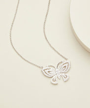 Load image into Gallery viewer, Swarovski 18K White Gold Plated Adjustable Crystal Butterfly Necklace