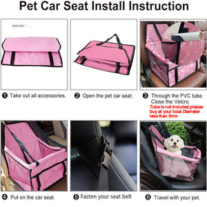 Foldable Pet Car Seat Belt Booster Carrier