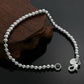 Womens 925 Sterling Silver Love Cuff Bead Ball Open Bangle Charm Bracelet
