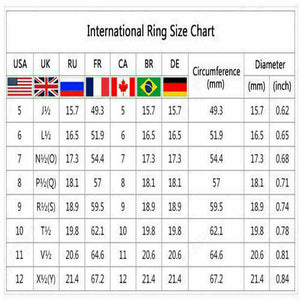 Fashion Silver Rings for Women White Sapphire Jewelry Gift Size 6-10