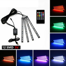 Load image into Gallery viewer, Car RGB 48 LED Light Strip Interior Atmosphere Neon Lamp Remote Control For Cars