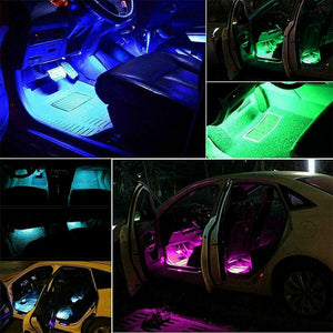 Car RGB 48 LED Light Strip Interior Atmosphere Neon Lamp Remote Control For Cars