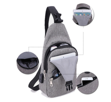 Load image into Gallery viewer, Mens Sling Chest Pack Nylon Shoulder Bag USB Charging Sports Crossbody Handbag