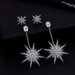 18k White Gold Plated Crystal Post Drop Earrings