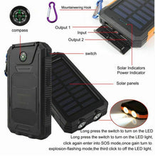 Load image into Gallery viewer, Waterproof Solar Power Bank phone charger HIGH CAPACITY charger