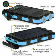 Load image into Gallery viewer, Waterproof Solar Power Bank phone charger HIGH CAPACITY charger