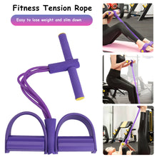 Load image into Gallery viewer, Foot Pedal Pull Rope Resistance 4-Tube Home Fitness Yoga Gym Sit-up